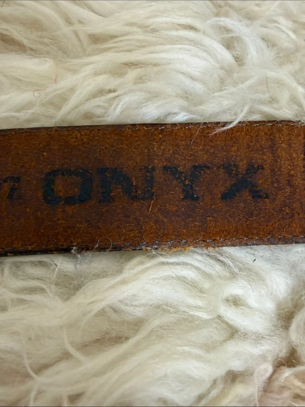 ONYX Brighton Leather Belt with Silver Embellishments 40